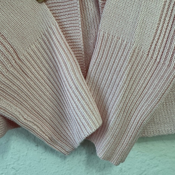 CARMEN MARC VALVO NWT Women’s Light Pink Sweater Cardigan XL Zipper Faux Pocket - Picture 7 of 15